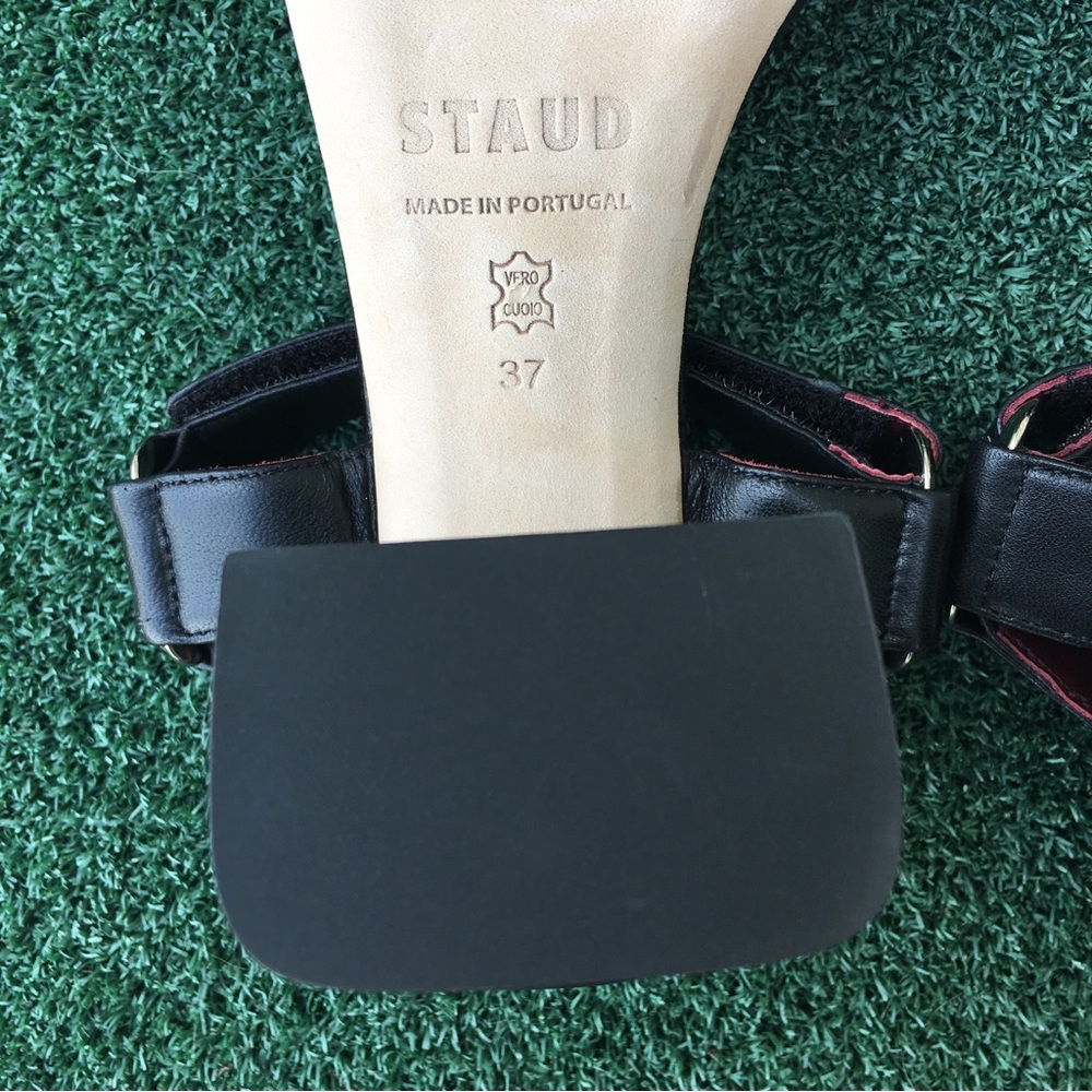 New Staud Betty Block Heel Sandal Leather Black 37 - Picture 9 of 16